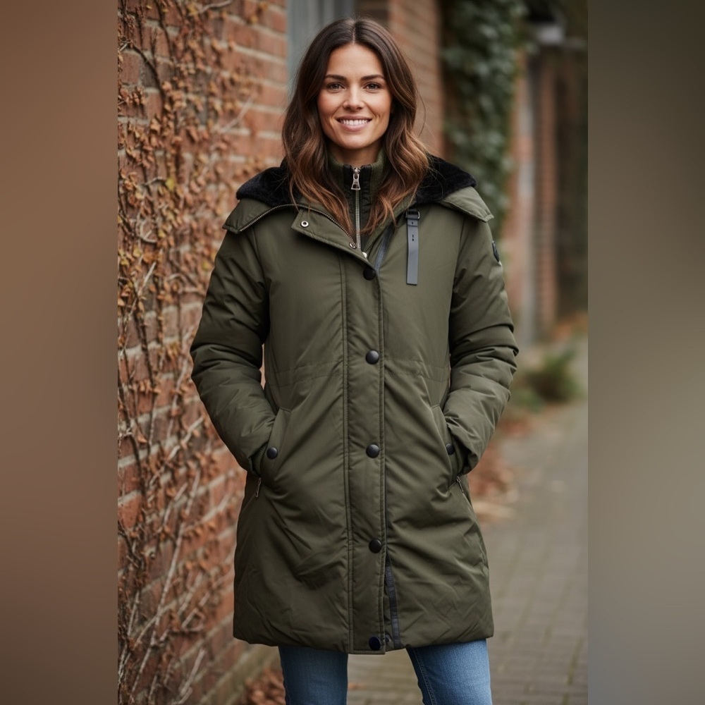 Rudsak Women's Olive Parka Coat - Casual Streetwear - Size S
